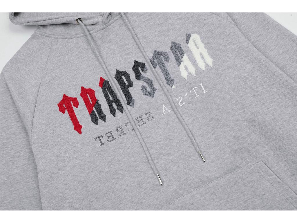 Trapstar Trendy Embroidered Hoodie Set: Unisex High Street Style with Plus Velvet Lining.