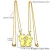 2Pcs Cat Face To Bear Pendant Necklace Women Men Couple Stainless Steel Gold Color Love Friendship Bff Chain Jewelry Set Gifts