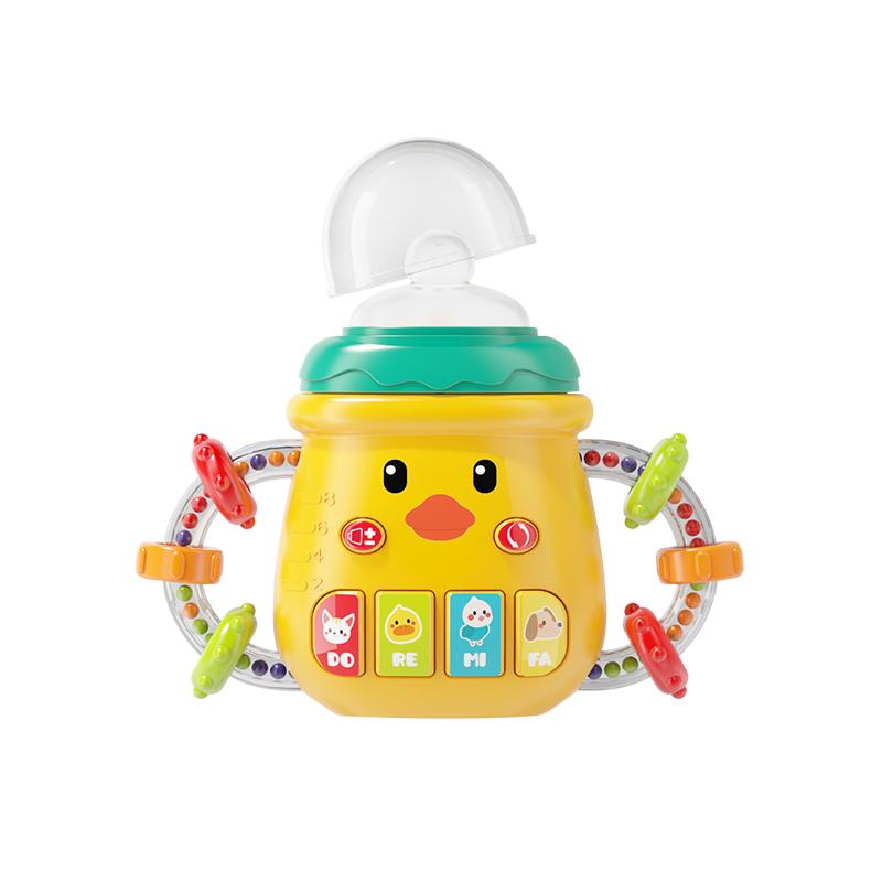 Baby Musical Pacifier Rattle Toys Early Educational Feeding Bottle Soft Teether Light Soothing Shaker Newborn
