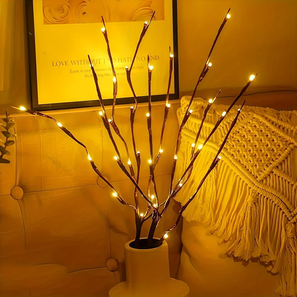 20LED Artificial Tree Branches Lights Battery Powered Fake Branches Lamp for Desktop Nordic Wedding Valentine's Day Decorative