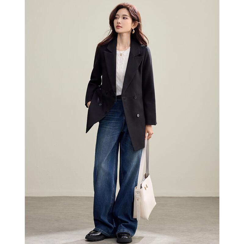 TERRE BLEUE Women's Stylish Loose-Fit Blazer