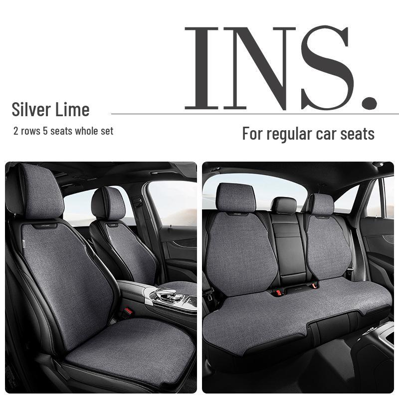 Universal Linen Car Seat Cushion - Breathable, High-End, Half-Wrap Design for All Seasons