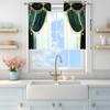2pcs Green European Style Windows Curtain for Home Decor - Rod Pocket Window Treatment for Bedroom, Office, Kitchen, Living Room
