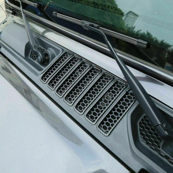 Front Engine Hood Air Vents Trim Cover for 18+ Jeep Wrangler JL JT Carbon Fiber