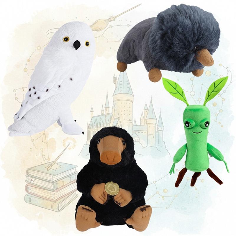 18/28cm Harry Potter Fantastic Beasts Plush Toy Hedwig Owl Black Duckbills Niffler Doll Soft Stuffed Animals for Gift