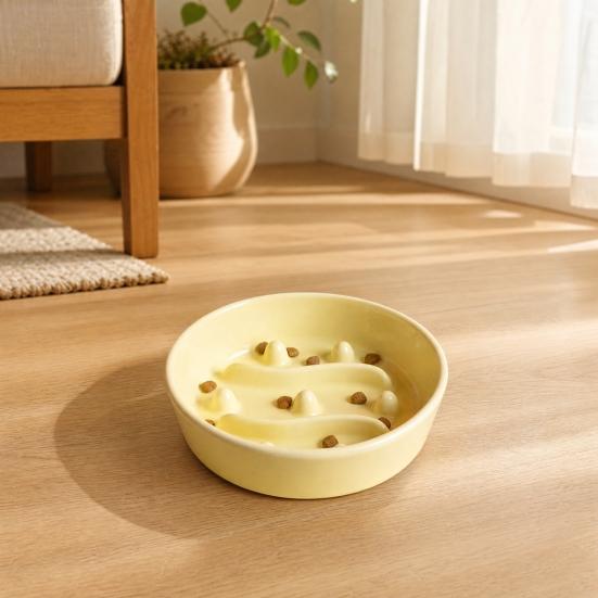 Pet Slow Feeder Bowl Dog Bowl Ceramic Anti-vomiting Non-Slip