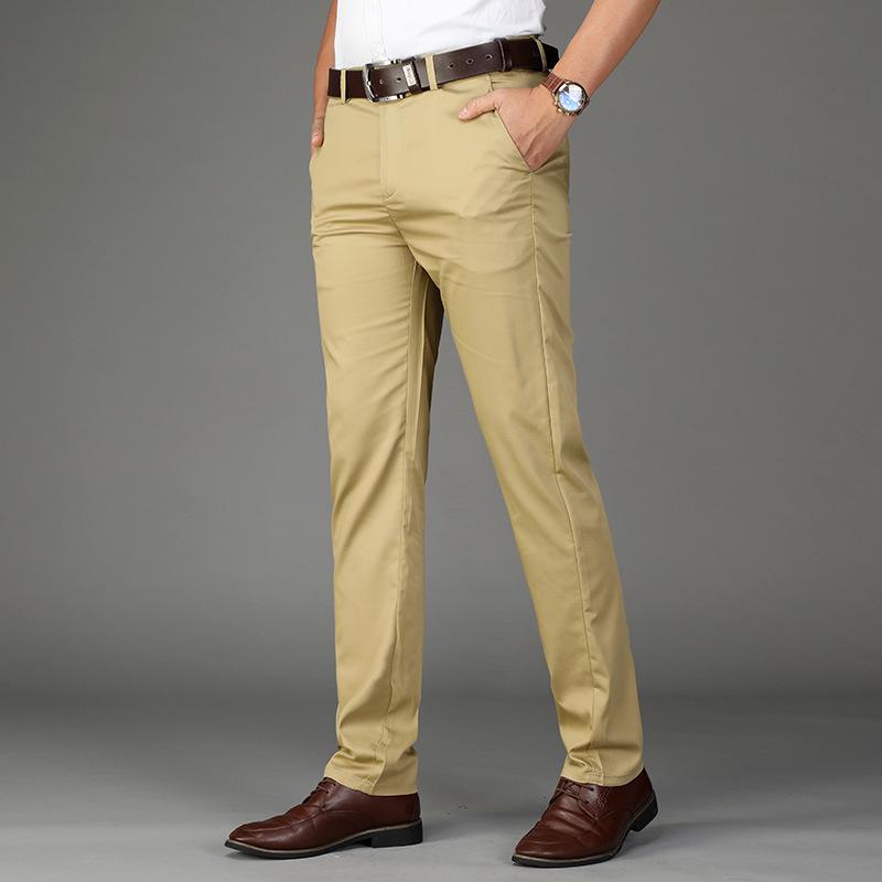 Freizeithose Herren Superweich Business Locker Gerade Stretch Hohe Taille Mittleren Alters