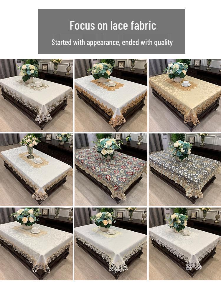 European Style Lace Tablecloth Set - Modern Minimalist Cover for Coffee Table, TV Cabinet, Dining Table