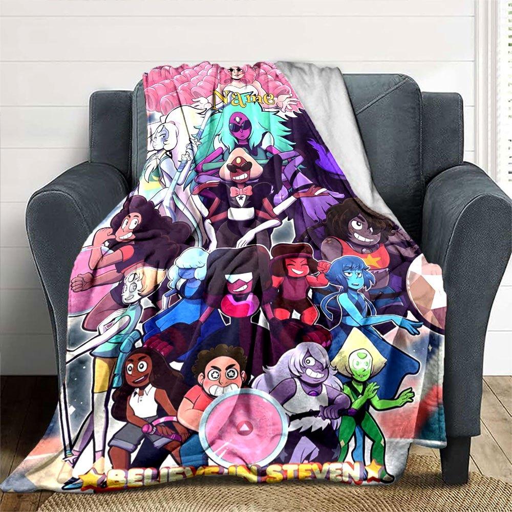 Steven Universe Characters Lightweight Customizable Blanket Customize Your Name Soft Cozy Great For Sofa Couch Office Bed Picnics Four Seasons