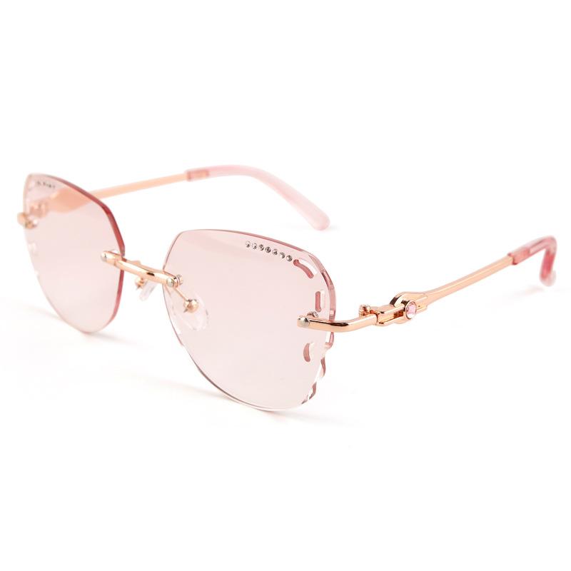 High definition anti-blue reading glasses women hollowed out in the elderly frameless diamond trimming reading anti-blue light