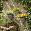 Creative Vintage Hanging Flower Pot Semicircle Country Style Hanging Basket Iron Wall Mounted Planter Home Decor