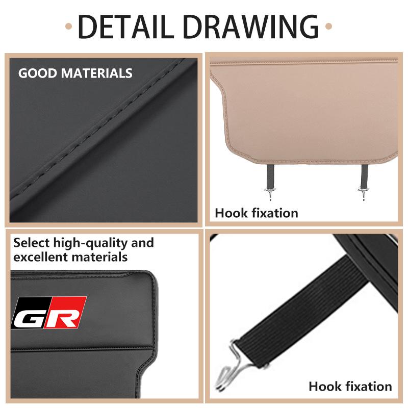 svagd6 Car Interior Seat Back Anti Child Kick Protector Pad Auto Storage Accessories For Toyota GR Sport Crown RAV4 Yaris Land Cruiser