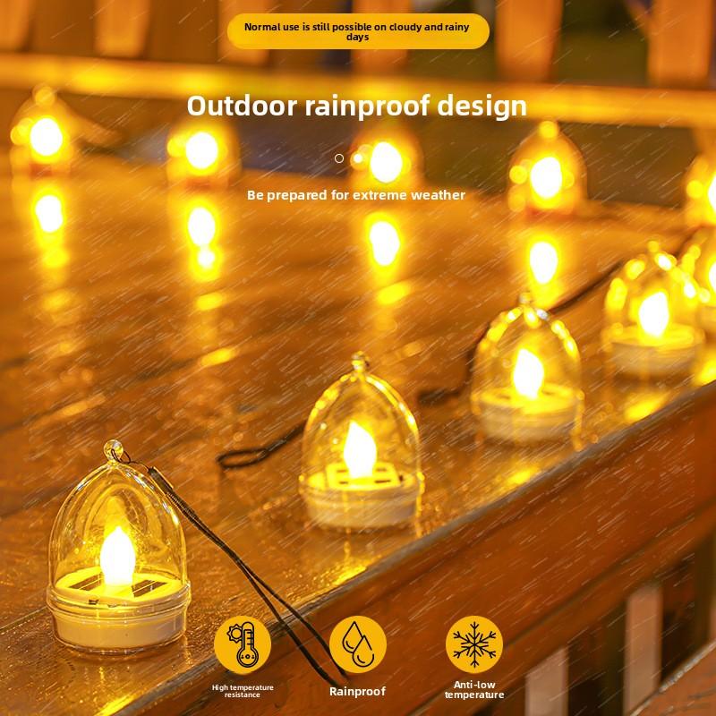 Solar Powered Outdoor Candles Waterproof Garden Lights for Patio Yard Camping Romantic Atmosphere Decoration Flameless LED