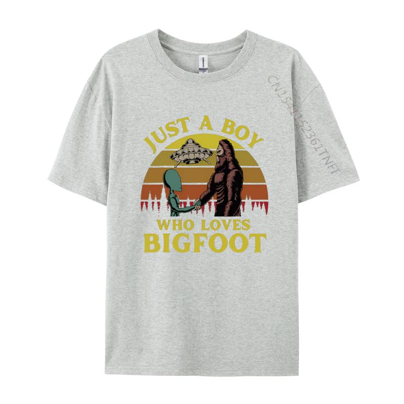 Just A Boy Who Loves Bigfoot Alien Cost Tshirts Tops T Shirt Oversized Unisex Graphic T Shirts 100 Cotton