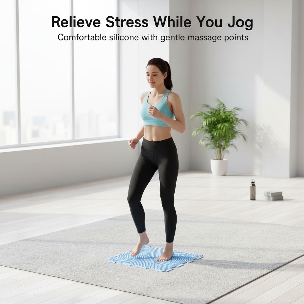 Large Soft Silicone Acupressure Mat for Foot Massage and Jogging