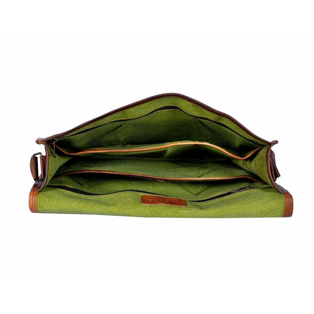 Veske Lær Geit Menns Vintage Laptop Messenger Brun Koffert Ekte Skulder