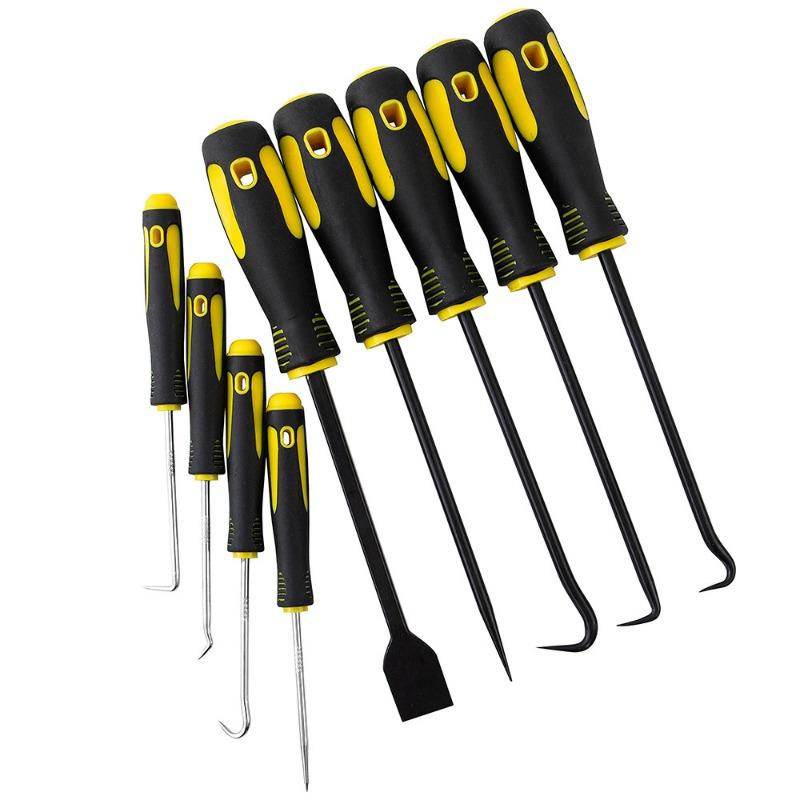 Set de 9 bucăți Pick & Hook Extra Long O-ring & Seal Remover Soft Grip Forme asortate