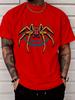Deep Navy Unisexs Loose Cotton Tshirt Classic Big Spider Circular Art Print Crew Neck Teen Daily Casual Summer Short Sleeve Tee