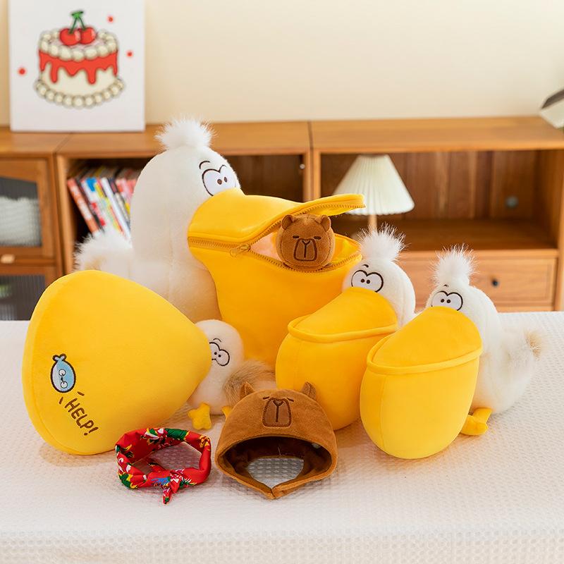 Lăcomie Seria Pelican Pasăre cu Gură Mare Capibara Jucărie de Pluș Păpușă Cadou de Ziua de Naștere pentru Copii Păpușă Pernă pentru Fete