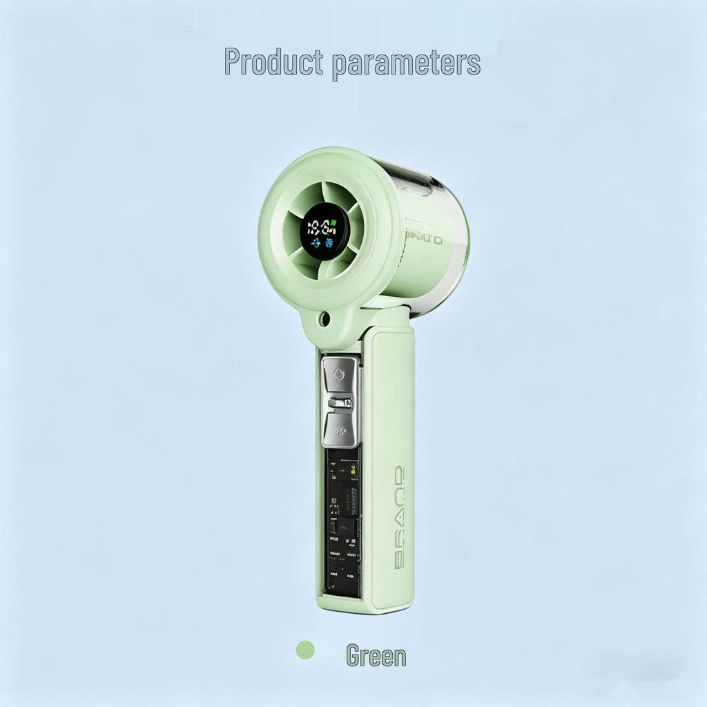 2026 Turbo Spray Handheld USB Rechargeable Fan with Strong Wind Power for Desk Use