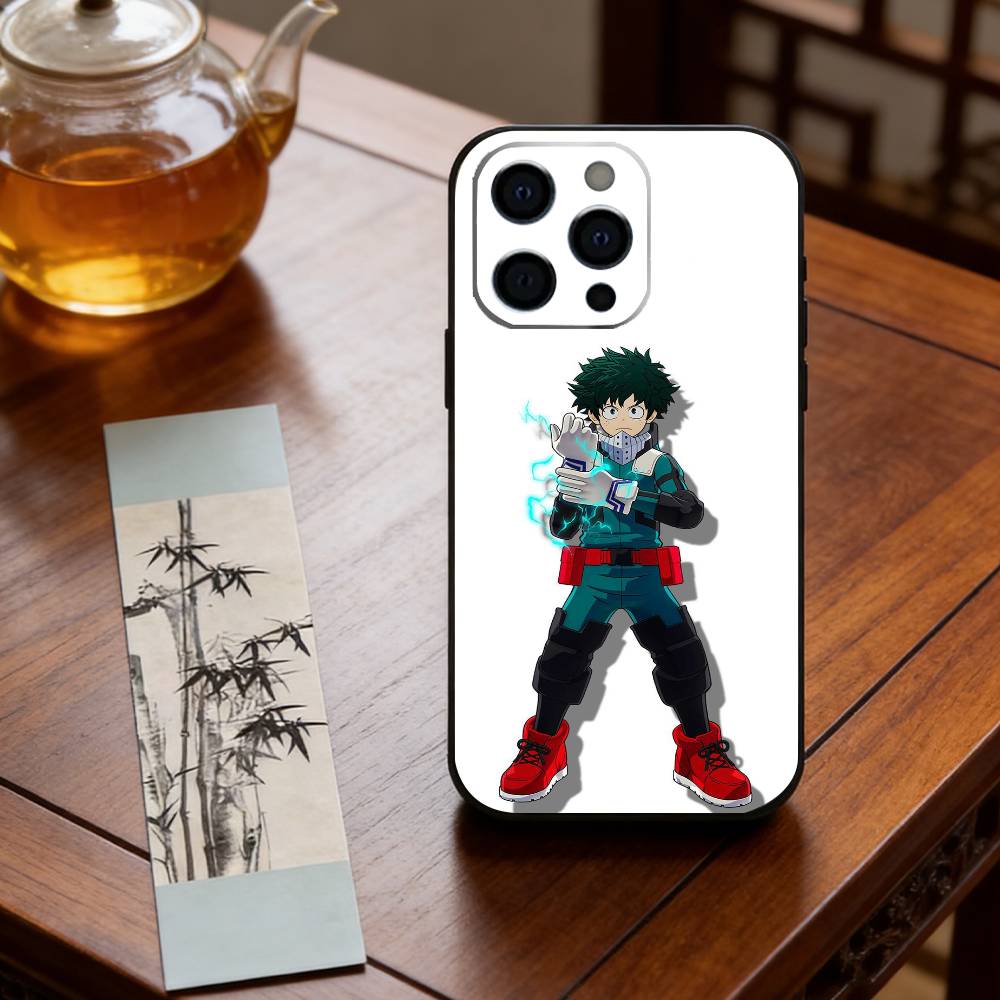 Anime M-My Hero Academia D-Deku Phone Case For iPhone 17,16,15,14,13,12,11 Plus,Pro Max,XS,Soft Silicone Black Cover