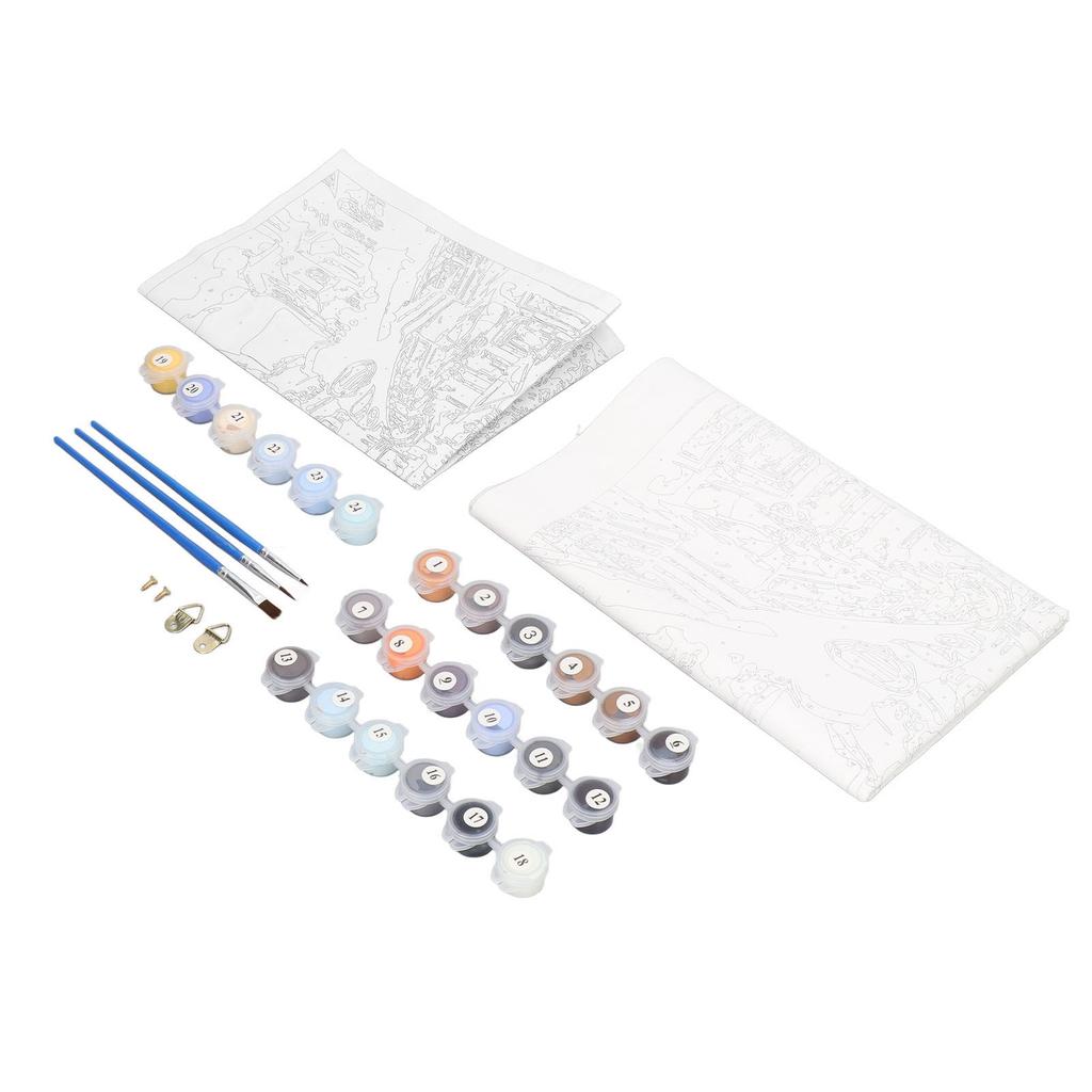 Paint By Number Kit Venetian Night Pattern DIY Canvas Pigment Brushes Oil Painting By Number Set for Adults