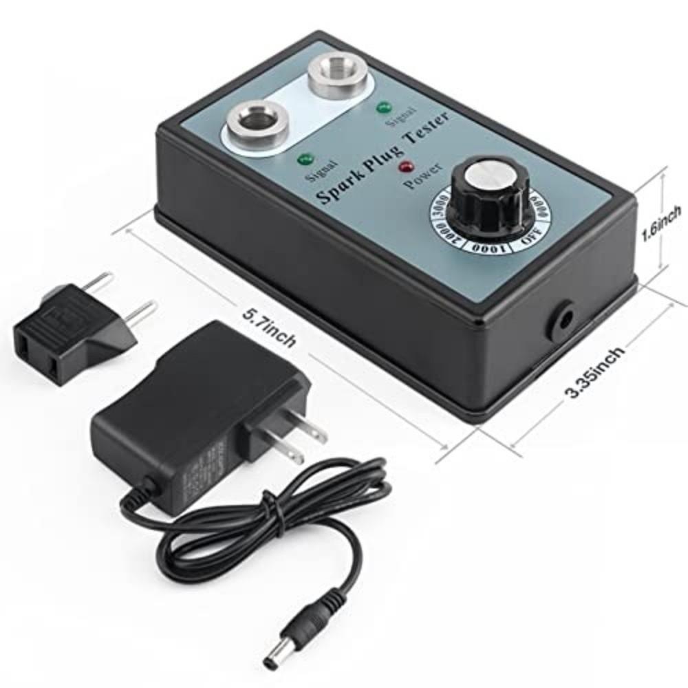 Power Adapter Included Dual Hole Spark Plug Tester 0-6000RPM Ignition Tester  Car/Motorcycle