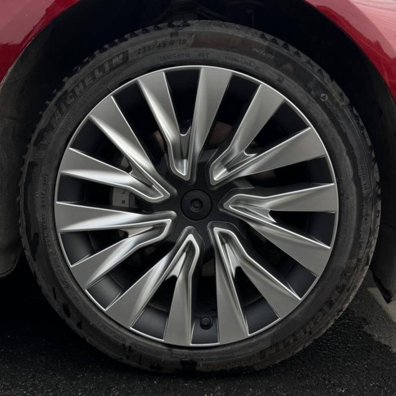 4 Stück 18 Zoll Radkappen für Tesla Model 3 Highland Version 2024 Performance Ersatzradkappe Komplette Felgenabdeckung Zubehör
