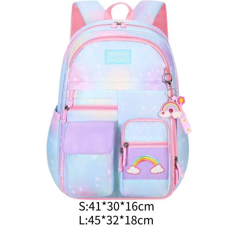 Adorable Geometric Pattern Lightweight Kids Backpack For Boys And Girls In Rainbow Colors
