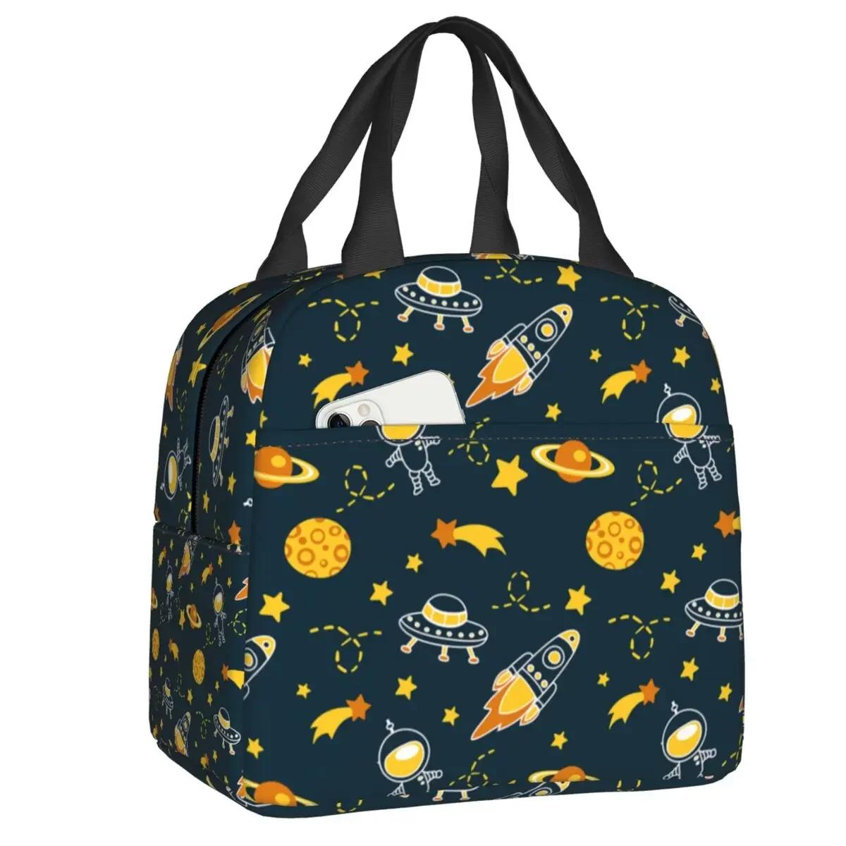 

Космос Вселенная Солнце Планета Сумка для ланча Охладитель Теплая Изолированная Астронавт Космонавт Ланчбокс для Женщин Детей Школа Пикник Сумки для еды 22x20x13CM красный