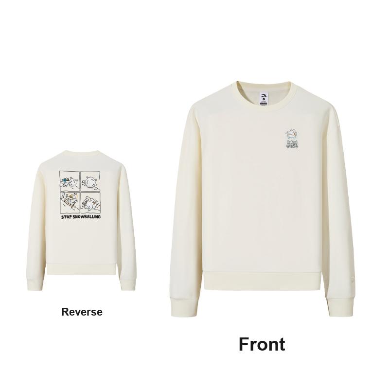 Anta Autumn Casual Fashion Round Neck Sweatshirt Women Tops Warm-Jade-White 962548712-1