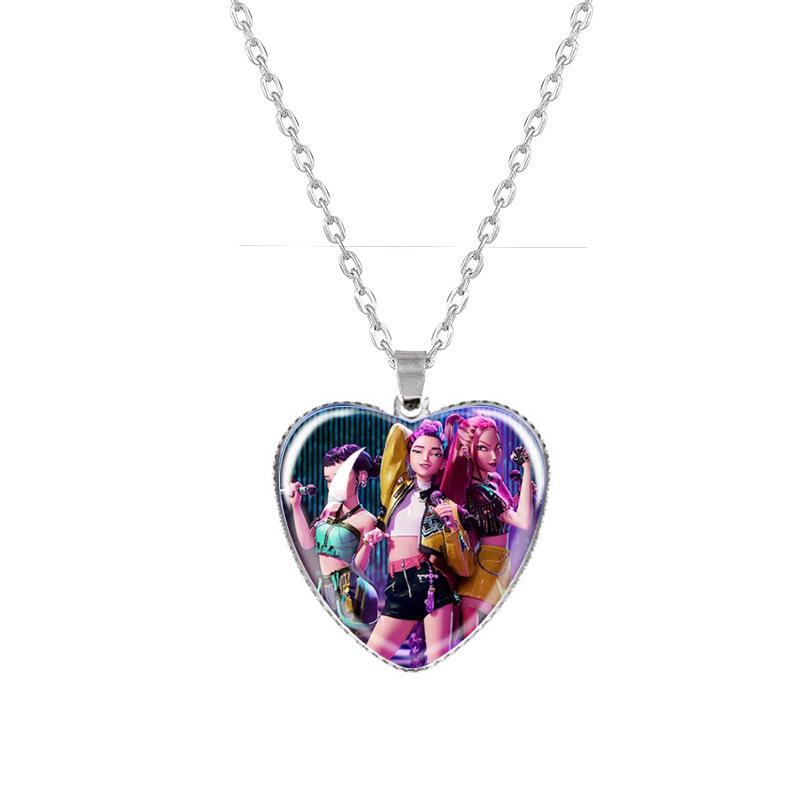 Kpop Demon Hunters Peach Heart Necklace: Anime-Inspired Jewelry for Fans