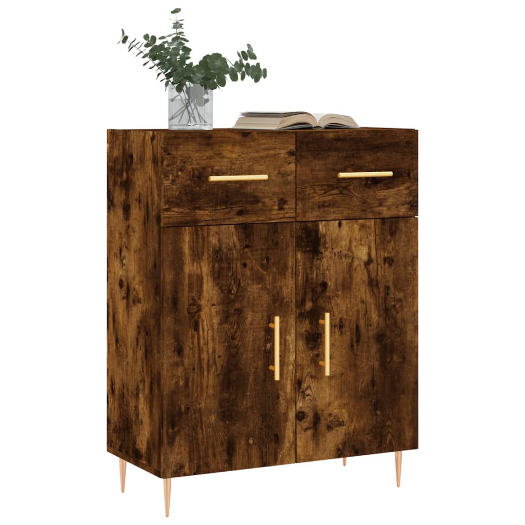 Sideboard Smoked Oak 69.5x34x90 cm Engineered Wood\