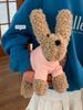 Cute Teddy Bear Plush Crossbody Bag Soft Puppy Shoulder Purse Sweet Cool Fashion Accessory For Women