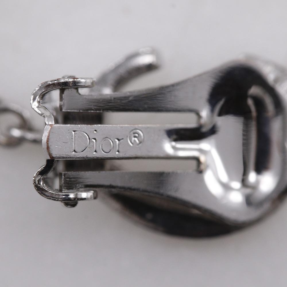 Dior CD Logo Earring Silver Metallic 5.5g Women Used