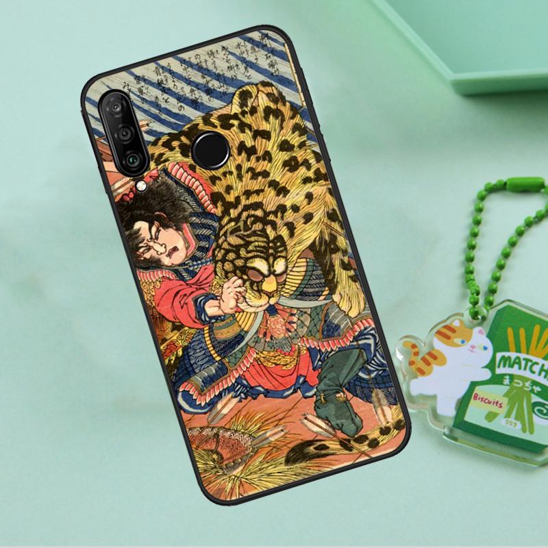 Japanese ukiyo-e Art Panther Tiger For Huawei Nova 10 9 SE 5T 12s 12i 11i Y91 Y90 Y60 Y70 Y72 Y61 P20 P40 P30 Lite P60 Pro Case