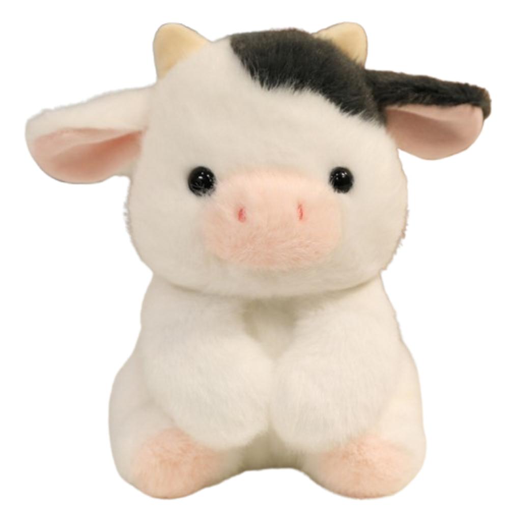 Fluffy Plush Desktop Buddy Toy Sitting Cow Hug Pillow Creative Dinosaur Plush  Toy  Children's Day