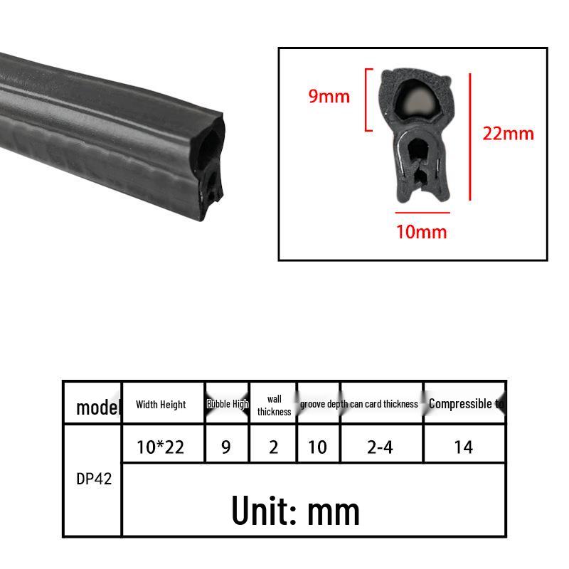 U-Shaped Rubber Steel-Backed Sealing Strip for Car Doors and Cabinets
