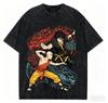 Vintage Vypraná Avatar The Last Airbender Tričko Anime Grafické Bavlněné Kulatý Výstřih Krátký Rukáv Unisex Oversized Streetwear Trička