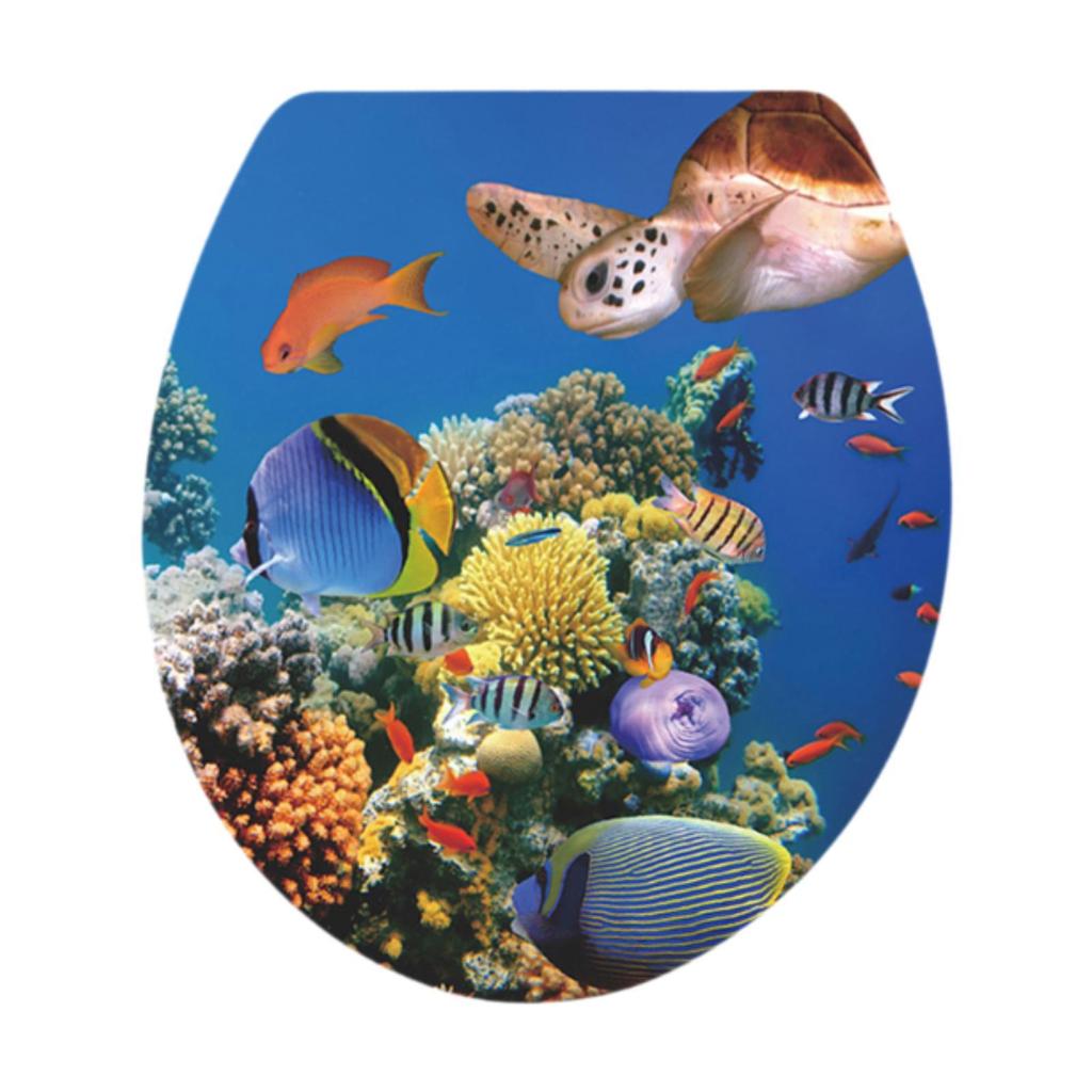 Fürdőszobai WC-matrica, levehető szobadekoráció, 3D víz alatti világ falimatricák bútorokhoz, hálószobához, gyerekszobához, fürdőszobaajtóhoz