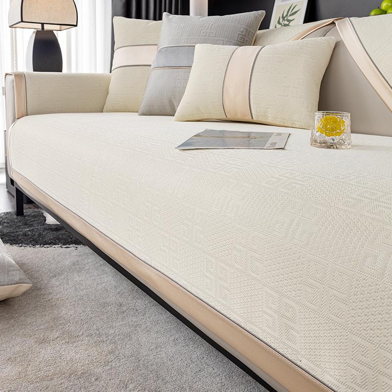 Black Technology Ice Silk Sofa Cushion Summer Mat Mat New Non-Slip Sofa Cover Light Luxury Wind Dust Cover