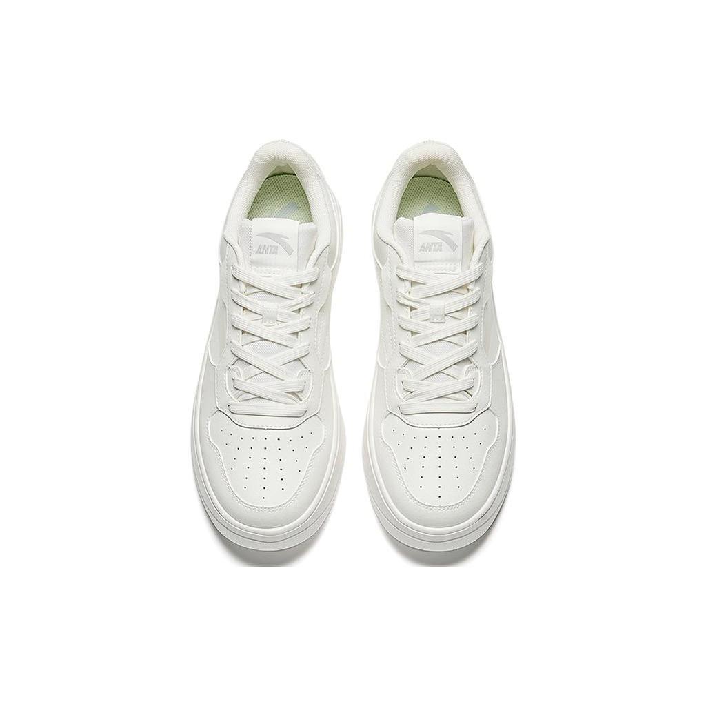 New Anta Relaxed Slip Resistant Shock Absorbers Low Top Skateboard Shoes Men's White 912518001Q-2