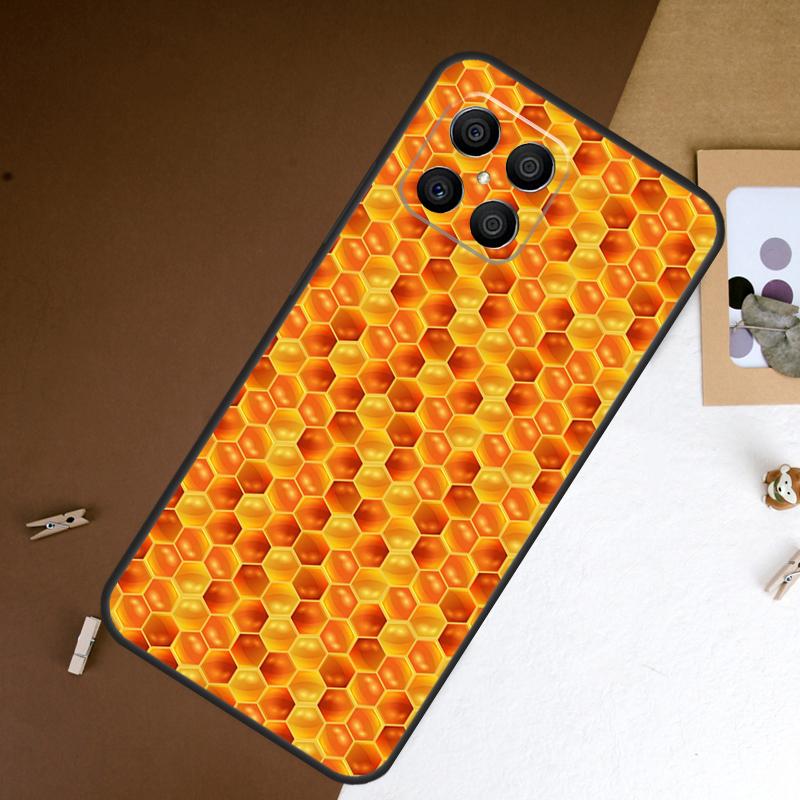 Honeycomb Honey Bee Case For Honor 200 Pro 400 50 70 90 X9a X9b X9c X9d X8a X8b X8c Magic 7 Lite 5 6 8 Pro Cover