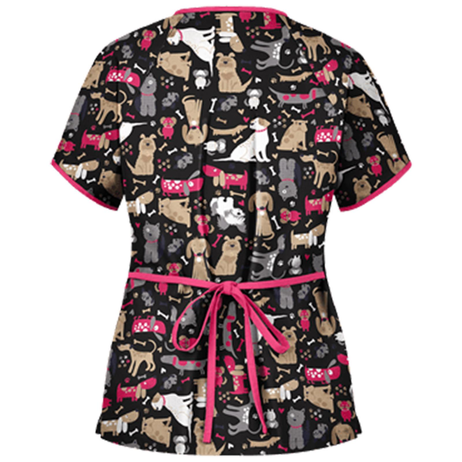 Женская модная повседневная рабочая блузка с коротким рукавом и v-образным вырезом — фото 4