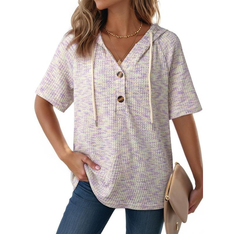 JPNTKY Women's Fashion Casual Short Sleeve Blouses & Shirts