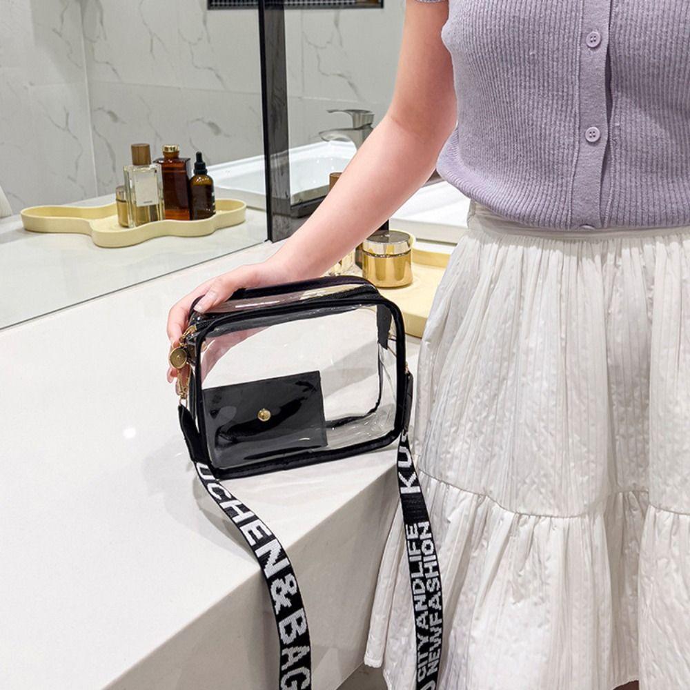 Korean Style PVC Jelly Bag Candy Color Shoulder Bag Simple Transparent Crossbody Bag Travel