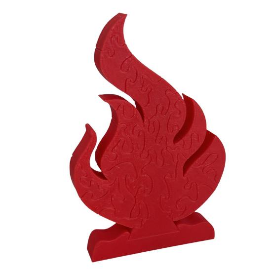 1 Set Flame Puzzle Red Flame Jigsaw Puzzle Educational Toy Desktop Decoration Ornament Puzzle Enthusiasts Gift