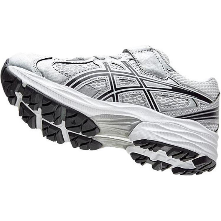 Asics Kids Sonic Comfortable Soft Low-Top Running Shoes Kids sneaker Silver White Black 1014A386-100