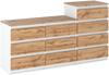 Kommode 10 Schrank 64 Mattweiß / Wotan Eiche