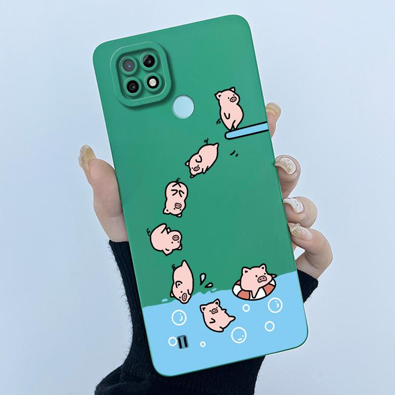 For Realme C21 RMX3201 / C21Y RMX3261 RMX3263 C25Y Phone Case Coque Soft Silicone Sweet Painted Girls Lovely Printed Back Cover